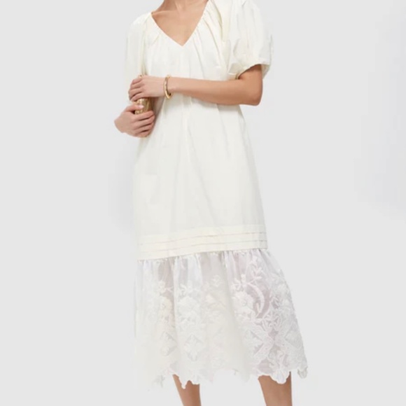 Tuckernuck Cream Cotton Lace Juniper Dress - Picture 2 of 5